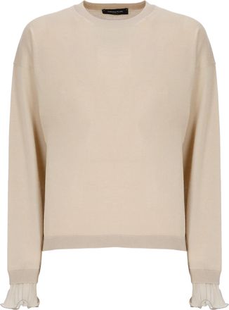 Fabiana Filippi Beige Volant Wool-Blend Sweater