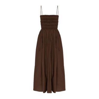 Matteau Maxi Dresses, female, Brown, Size: XL Shirred Bodice Dress