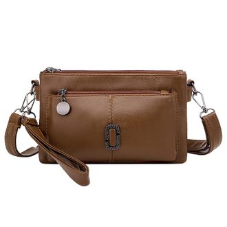 Generic Handbag for Small Bag WomenS Bag All Pu Leather Shoulder Messenger Bag Fashion Mobile Phone Change Small Square Bag Large Capacity Mobile Phone Bag Me