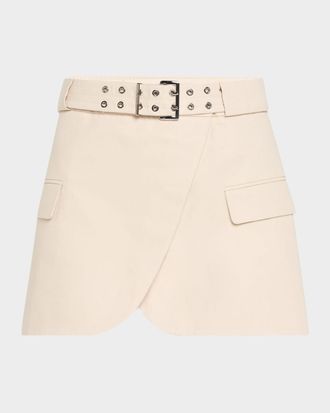 Ganni Cotton Melange Tailoring Mini Skirt