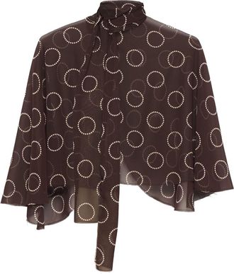 Prada dot-print georgette cape - women - Nylon - 36 - Red