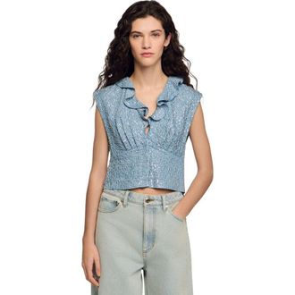 Sandro Sequin top in Blue at Nordstrom, Size X-Small