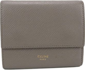 Celine Gray Leather Wallet (Tri-Fold) (Pre-Owned)