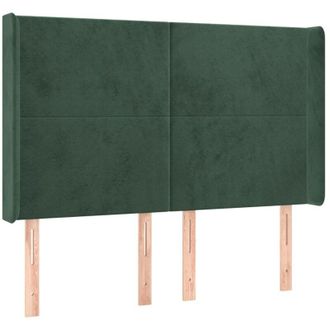 vidaXL Cabecero Con Led De Terciopelo Verde Oscuro 147x16x118/128 Cm Vidaxl