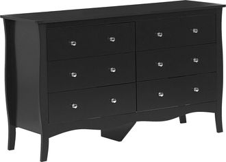 Beliani Beliani - Cassettiera Nera Con 6 Cassetti 75 X 130 Cm Winchester