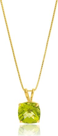 MAX + STONE 925 Sterling Silver or 14k Gold 8mm Cushion Cut Gemstone Pendent Necklace