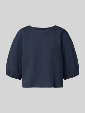 Emporio Armani Bluse mit Ballon&auml;rmeln und Rundhalsausschnitt in Blau, Gr&ouml;&szlig;e 34