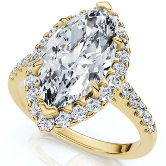 Pompeii3 Certified 2.40Ct Marquise Halo Diamond Engagement Ring 14k Gold or Pt Lab Grown