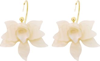 Panacea Resin Flower Earrings in Ivory at Nordstrom