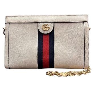 Gucci Pre-owned Cross Body Bags, female, White, Size: ONE SIZE Pre-owned Leather Cross Body Bag