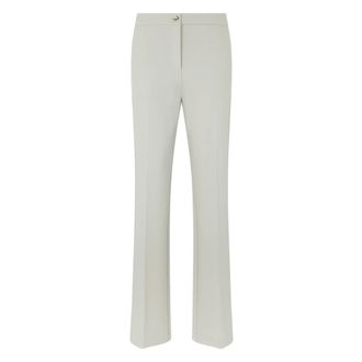 Pinko Wide Trousers, female, Gray, Size: XS Viscose Pants with Buttons