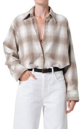 Citizens Of Humanity Ana Buffalo Plaid Crop Cotton Button-Up Shirt in Schiffer Plaid at Nordstrom, Size X-Large