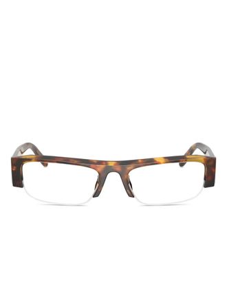 Miu Miu Eyewear geometric-frame glasses - Brown