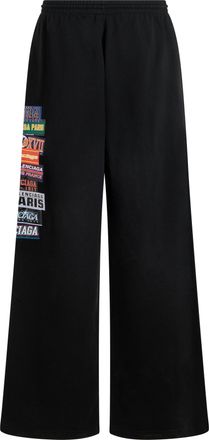 Balenciaga Mens Trousers Drawstring Cotton Black Track Pants