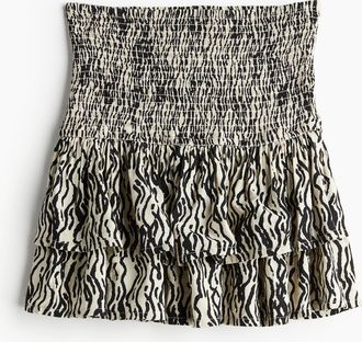 H&M Stufenjupe mit Smokbund - Schwarz