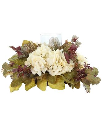 Creative Displays Inc. Fall Candleholder Centerpiece With Hydrangeas, Ivy & Bows