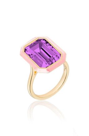 Goshwara Queen Emerald Cut Ring in Purple /Pink at Nordstrom, Size 7