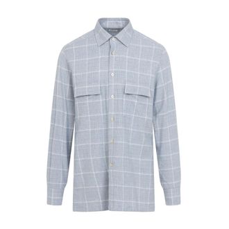 Kiton Overhemden, Heren, Blauw, 3Xl, Katoen, Flanellen Shirt
