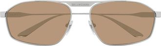 Balenciaga Sunglasses, male, Gray, Size: 63 MM Tag 2.0 Rectangular Sunglasses