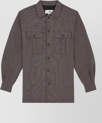 Maison Margiela short dress featuring chest pockets and long sleeves