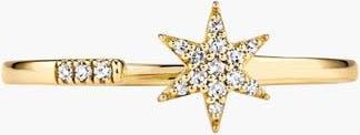 Mejuri Pav&eacute; Diamond Star Open Ring in Yellow Gold by MEJURI at Nordstrom, Size 10