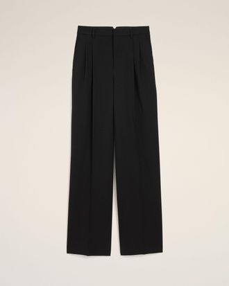 Ami Black high-waisted wide-leg wool trousers Black - 34 - for Women