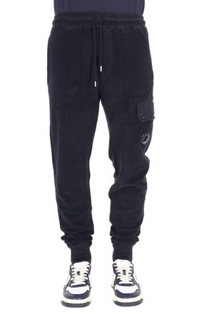 C.P. Company Relaxed Fit Brushed Cotton Pants with Logo Patch