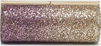 Jimmy Choo London Trinket Degrade Purple/gold Glitter Clutch