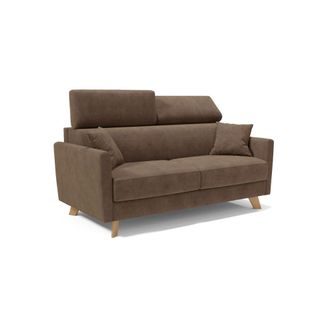 Divani.Store Sof&aacute; cama con reposacabezas ajustables 160 cm marr&oacute;n