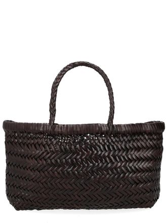 Dragon Diffusion Flat Gora Mini Dark Brown Leather Shoulder Bag