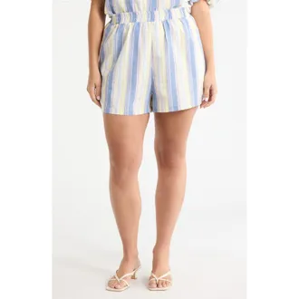 Sugarlips Macon High Waist Shorts in Blue-Multi at Nordstrom, Size 3X