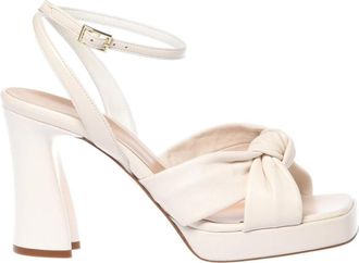 Baldinini Nappa Sandal - Dames - Sandalen met hakken - Wit - 38 EU - Leer - Schoenen