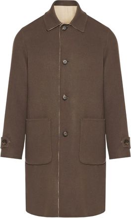 Eleventy button pocket reversible coat - Brown