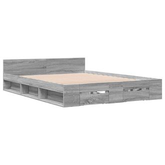 Berkfield Home Modern Bed Frame with Drawers without Mattress Grey Sonoma 120x200 cm | Size: Small Double