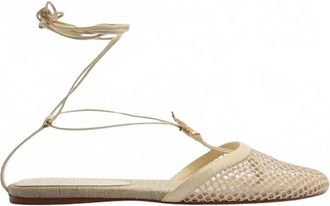 Farm Rio Womens Sea Lace Up Mules In Ivory