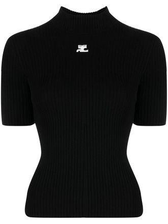 Courrèges Reedition rib-knit sweater - Black