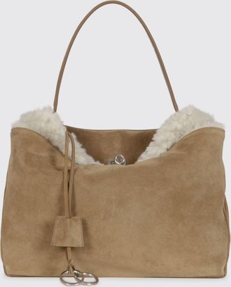Balenciaga Borsa Rodeo in camoscio e shearling con fiocco logato