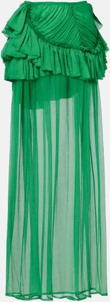 Dries Van Noten Gonna lunga in mussola di seta