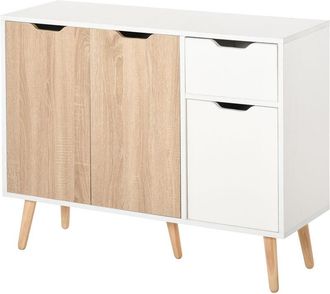HOMCOM Homcom - Storage Cabinet Sideboard with Drawer Bedroom, Living Room, Home Office Natural