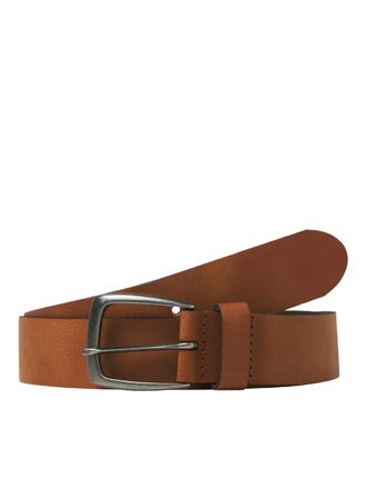 Jack & Jones Lederg&uuml;rtel JACK & JONES JACMICHAEL LEATHER BELT SN, Herren, Gr. 80, braun (cognac), Leder, unifarben, G&uuml;rtel Lederg&uuml;rtel