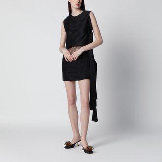 Ferragamo Black mini dress with lace