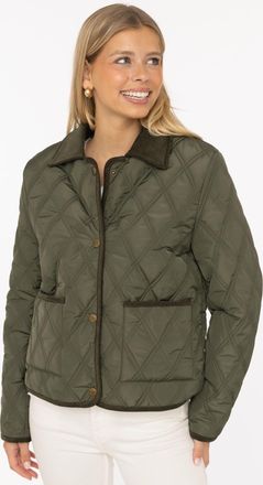 Zwillingsherz Steppjacke ZWILLINGSHERZ Classic, Damen, Gr. XXL, khaki, Obermaterial: 100% Polyester, Jacken Steppjacke, Kordkragen, Knopfleiste und Taschen