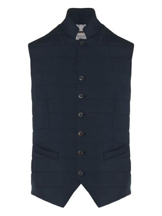 Corneliani quilted mandarin-collar waistcoat - Blue