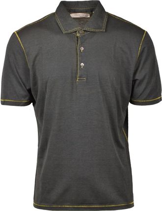 Laboratorio 38 Green Contrast Detailing Cotton Polo Shirt