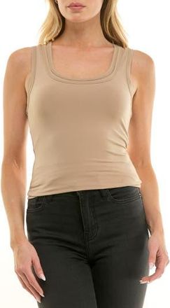 Socialite Double Layer Tank in Taupe at Nordstrom Rack, Size X-Small