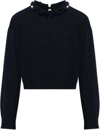 Ulla Johnson Amelia Maglione Girocollo in Lana - - Knitwear - Donna - Blu - L