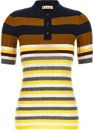 Marni Ribbed Wool Polo Shirt