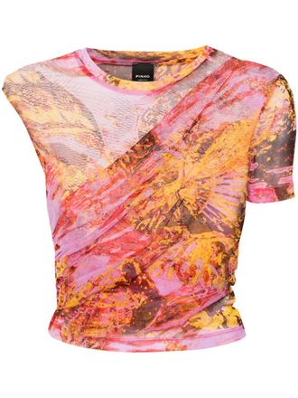 Pinko Blouse met abstracte print - Roze