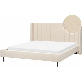 Beliani Beliani - Letto matrimoniale con doghe 180 x 200 cm tessuto boucl&egrave; beige Villette