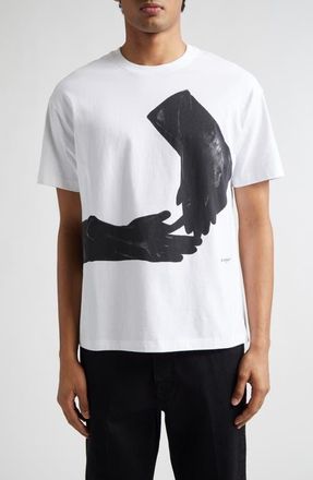 Givenchy Regular Fit Gloves Trompe lOeil Print T-Shirt in White at Nordstrom, Size Xxx-Large